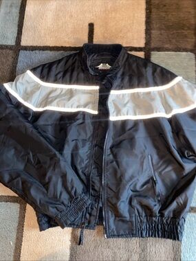 Men's Black Performance biker  Jacket with Gray Reflective Accent